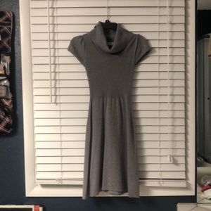 Short sleeve cowl neck gray dress
